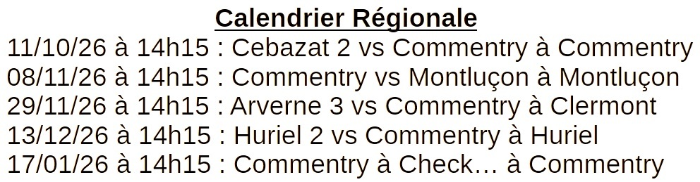 Calendrier Régionale